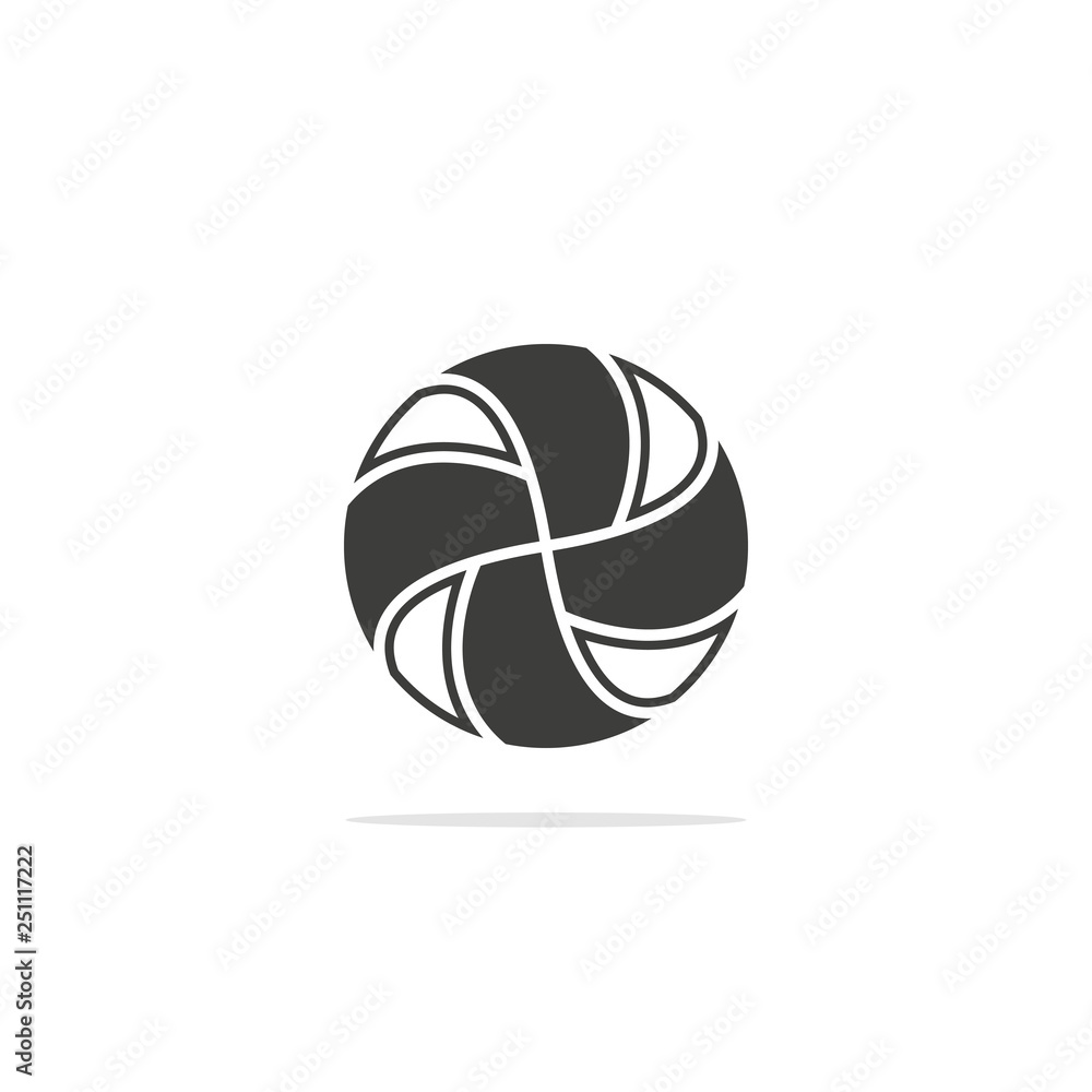 Monochrome vector illustration of a handball, isolated on a white background.