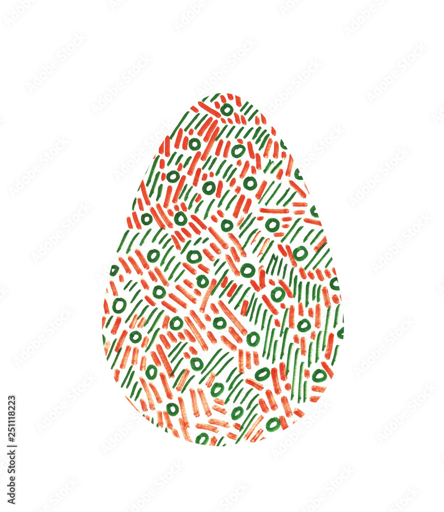 Hand drawn Easter egg isolated on white spring Hand drawn Easter egg isolated on white spring