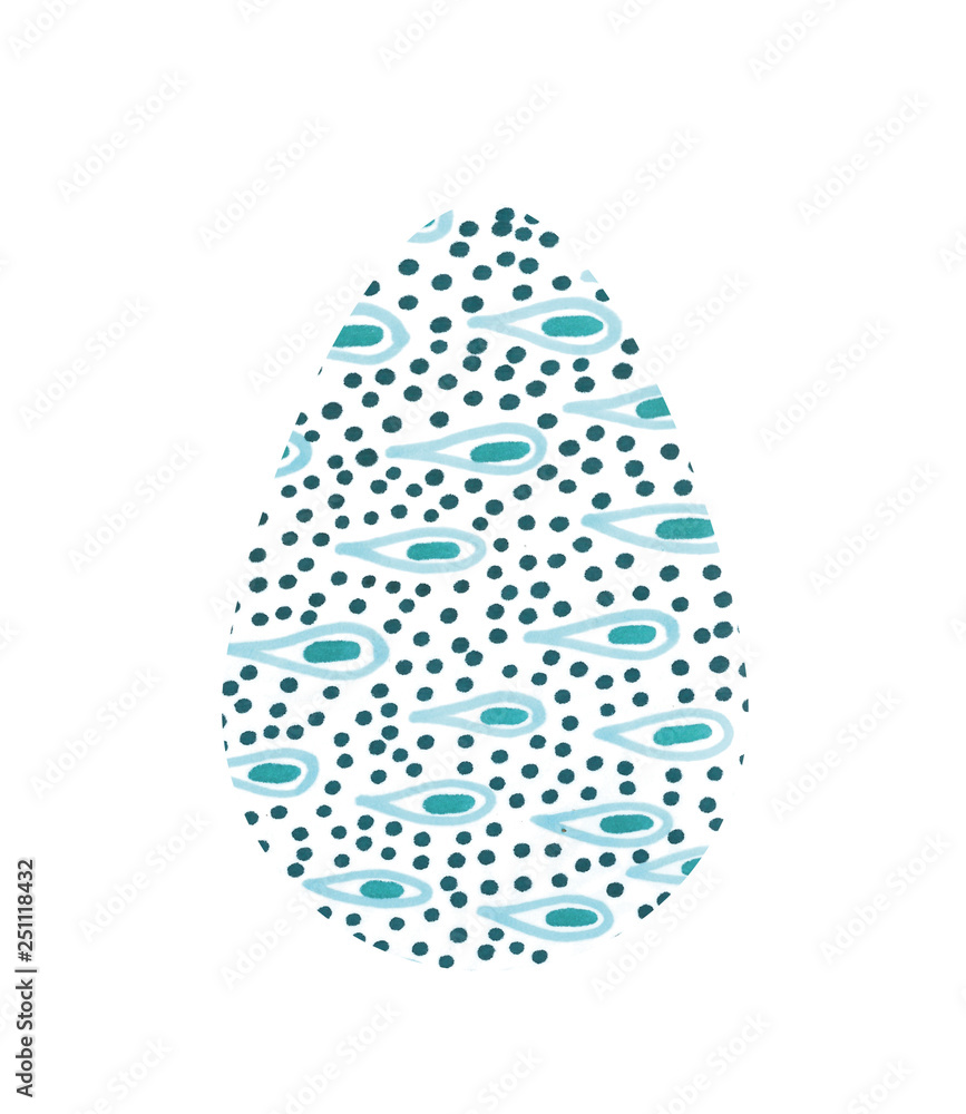 Hand drawn Easter egg isolated on white spring Hand drawn Easter egg isolated on white spring