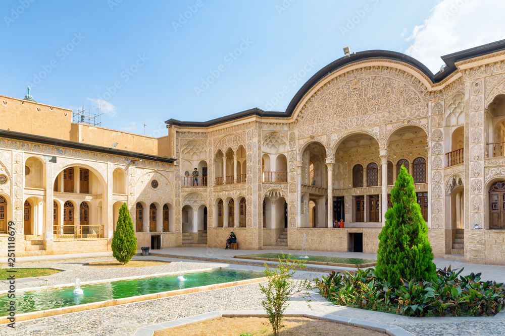 Awesome traditional courtyard of Tabatabaei Historical House