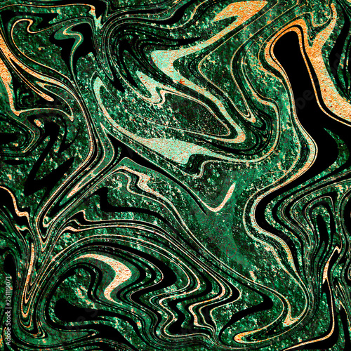Fototapeta Naklejka Na Ścianę i Meble -  green and brown grunge  marble pattern abstract background for design 