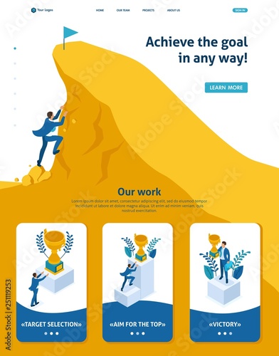 Isometric Build a Career, Succeed at the Top
