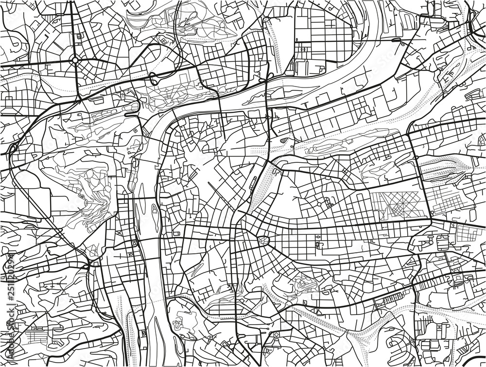 Φωτογραφία Black and white vector city map of Prague with well organized separated layers
