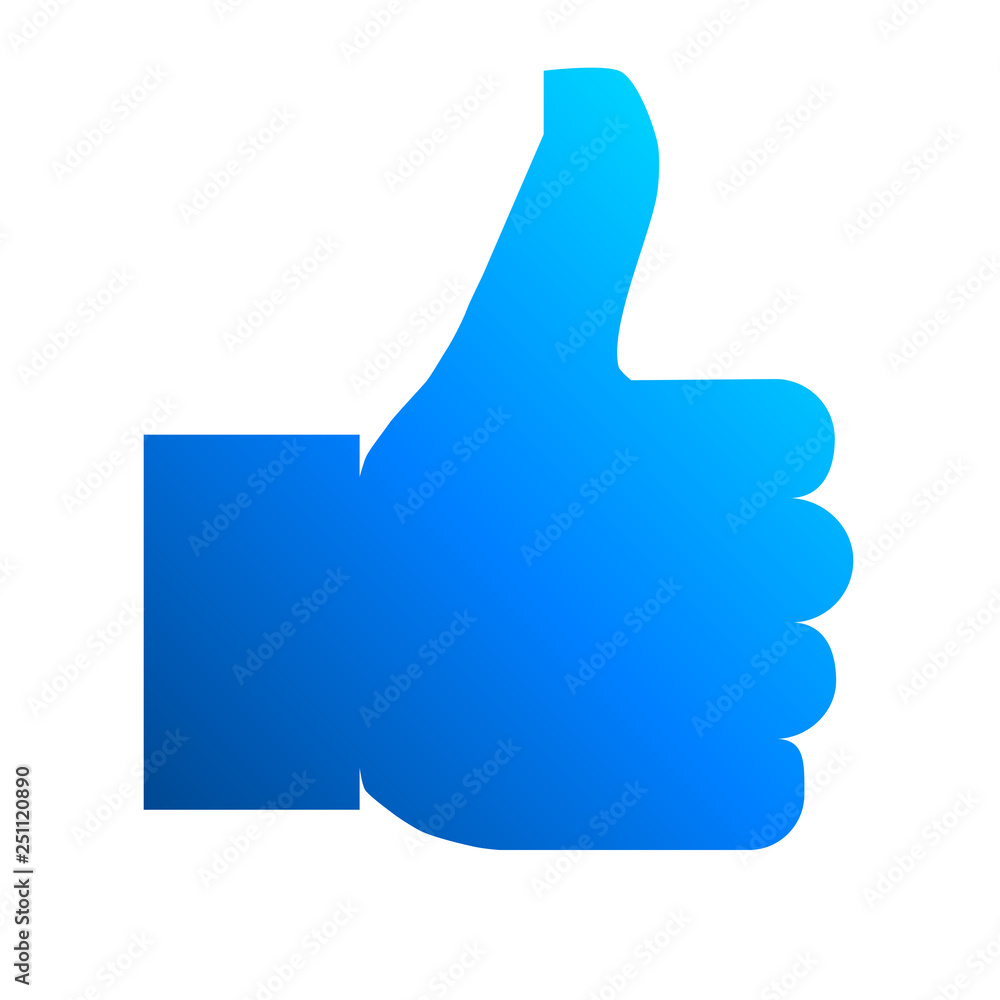 Like symbol icon - blue gradient, isolated - vector Like symbol icon - blue gradient, isolated - vector