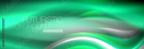 Fluid colors mixing glowing neon wave background, holographic texture
