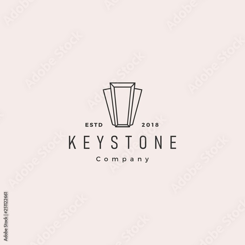 Canvas-taulu Keystone key stone logo hipster retro vintage vector icon illustration line outl