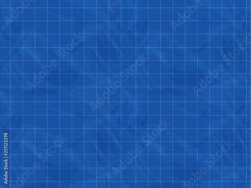 Vector Blueprint Background, Grunge Smears and Stains, Vintage Backdrop, Colorful Blue Illustration.