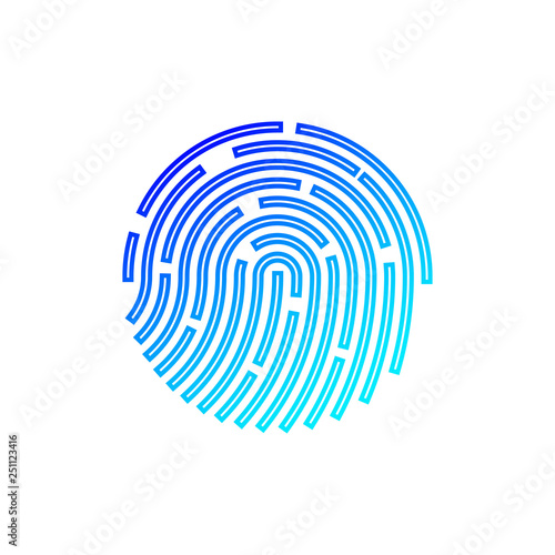 Touch id. Fingerprint recognition. Vector illustration