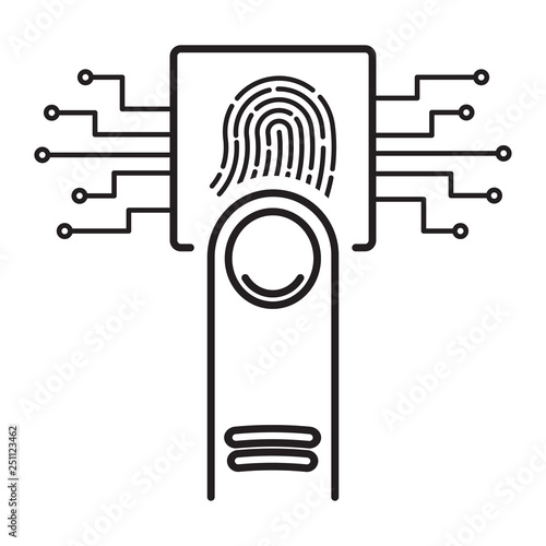 Touch Fingerprint Scan Icon. Biometrics concept
