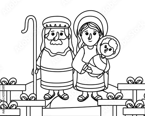 nativity scene cartoon photo