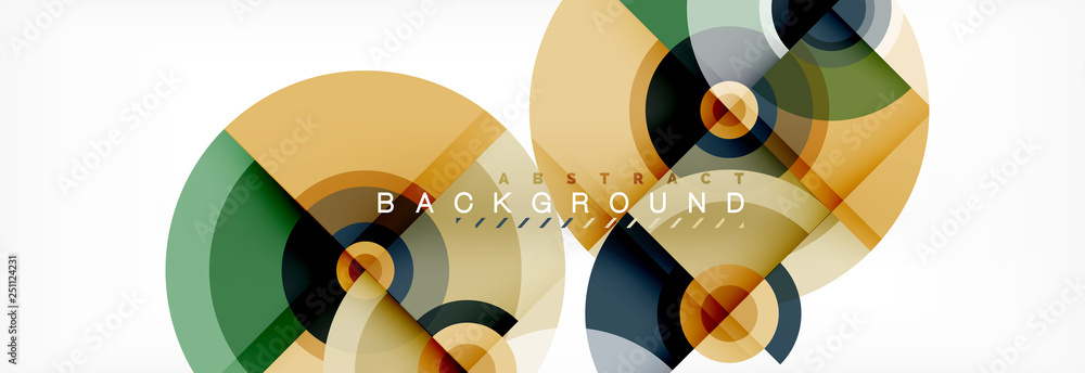 Flying circles geometric abstract background Flying circles geometric abstract background