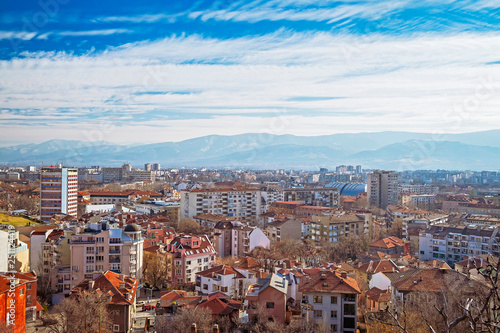 Panorama of Plovdiv city, aerial view 1