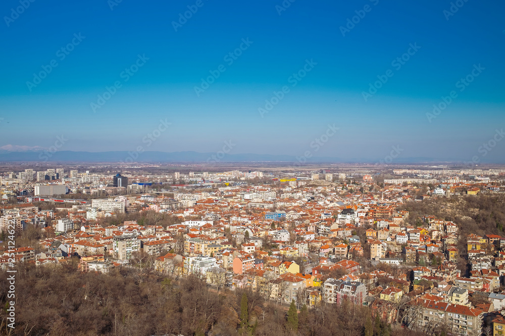 Panorama of Plovdiv city from mountain 2