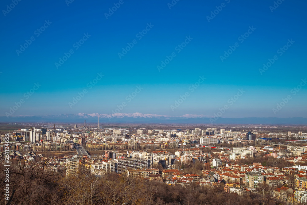 Panorama of Plovdiv city from mountain 4