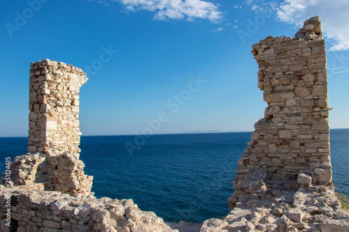 ruins of castle in Pythagorion city photo