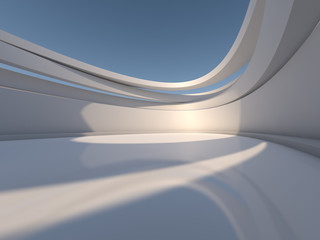 Abstract modern architecture background. 3D rendering
