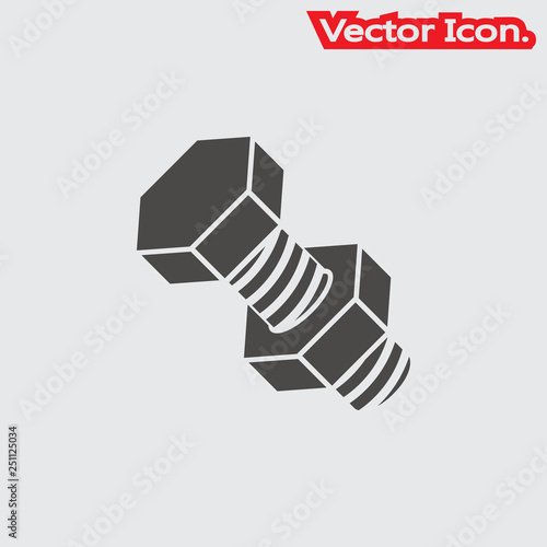 screw-bolt  icon isolated sign symbol and flat style for app, web and digital design. Vector illustration.