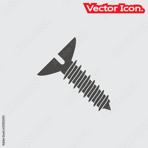 screw-bolt  icon isolated sign symbol and flat style for app, web and digital design. Vector illustration.