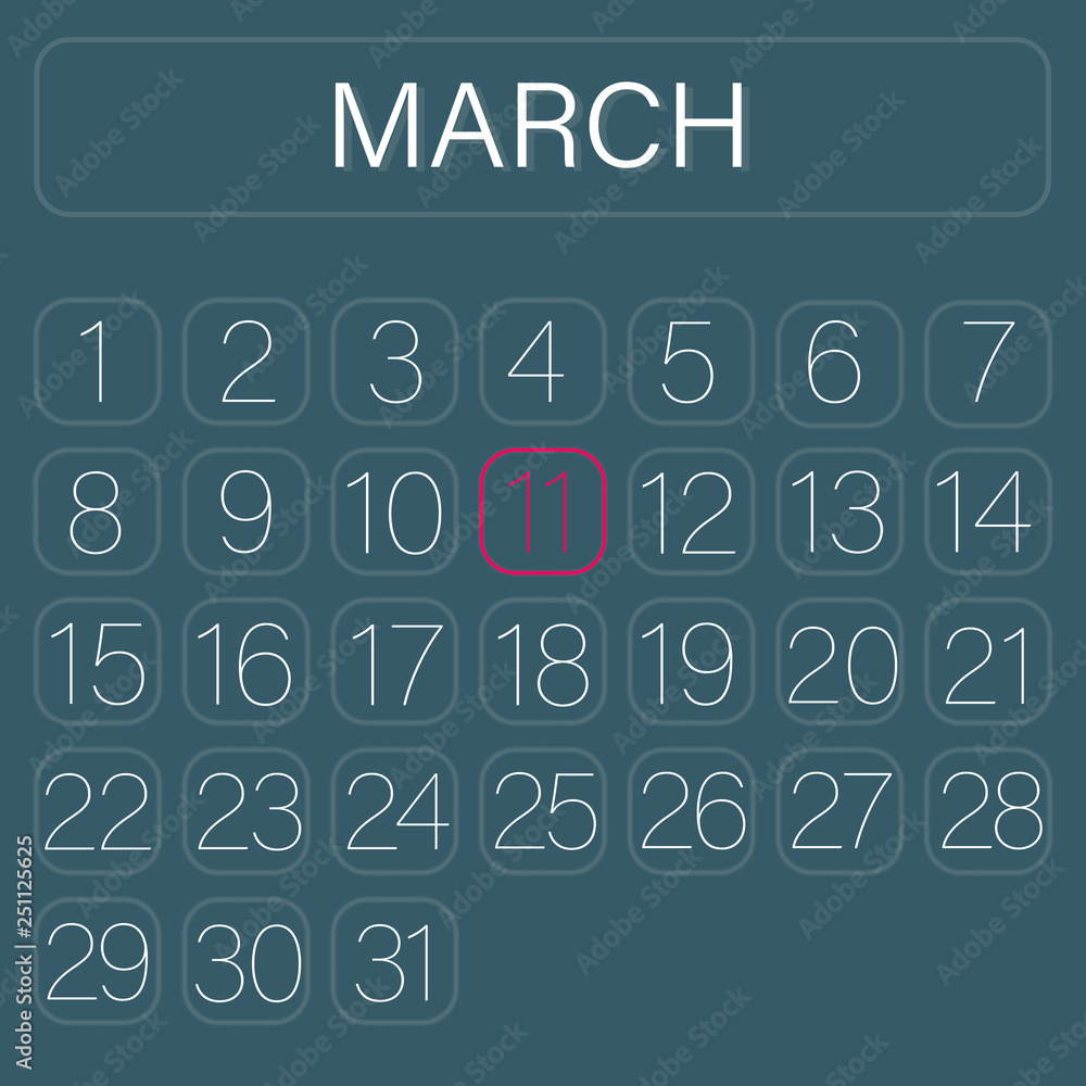 Calender Page March 11 Calender Page March 11