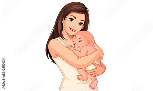 Happy young mother with her little cute baby 1