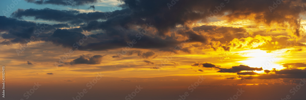 The view of the sky with different states of nature, at dawn and at dusk with dramatic red clouds, sunshine and beautiful sunsets and sunrises.