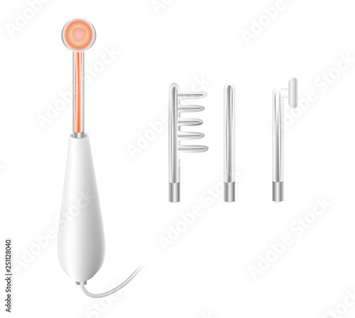 Darsonval. The device for the treatment of the skin. Vector illustration on isolated background