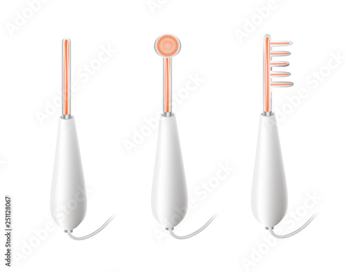 Darsonval. The device for the treatment of the skin. Vector illustration on isolated background