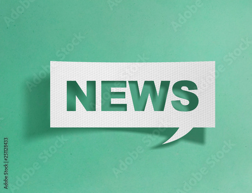 Speech bubble with news message