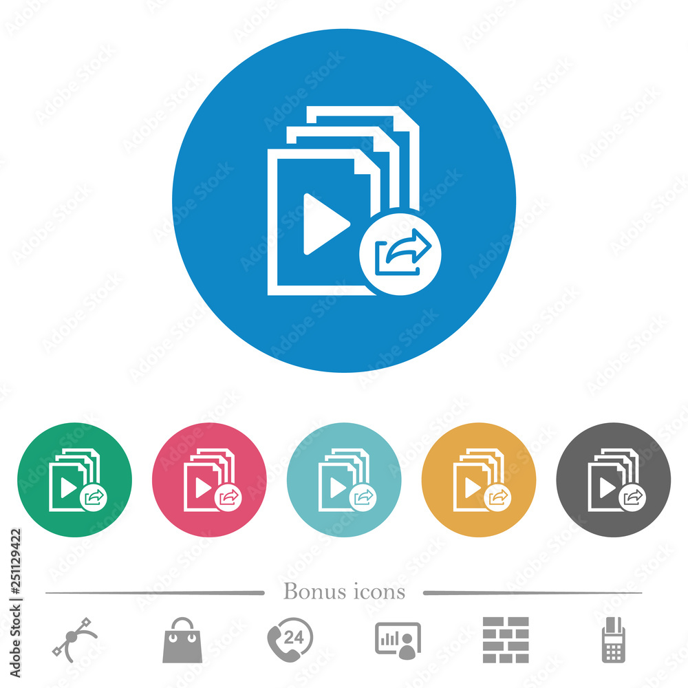 Export playlist flat round icons Export playlist flat round icons