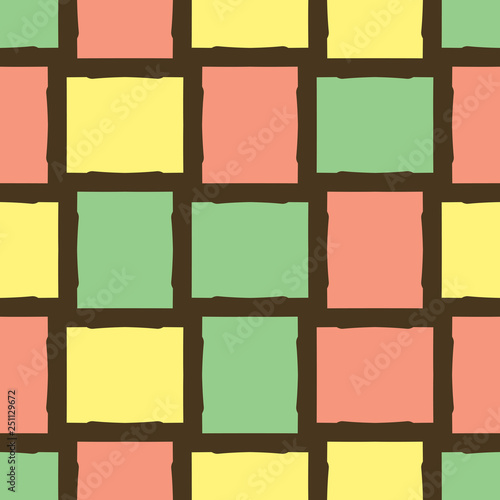 Seamless pattern with alternate quadratic polygons. - Vector