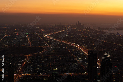 Bird view of Dubai skyline ...