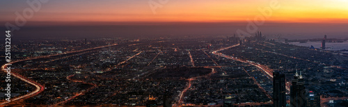 Bird view of Dubai skyline ...