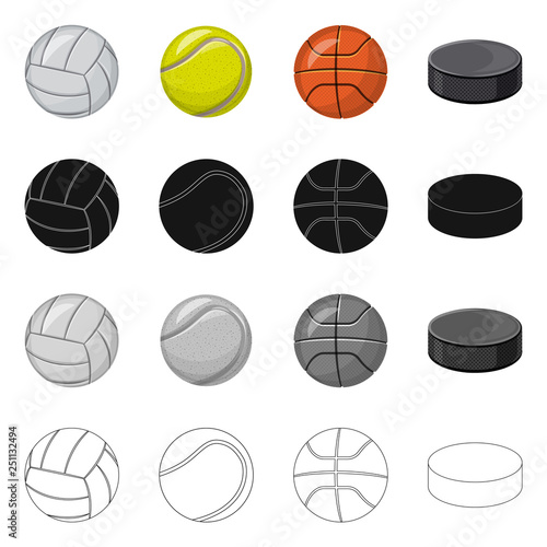 Isolated object of sport and ball logo. Collection of sport and athletic vector icon for stock.