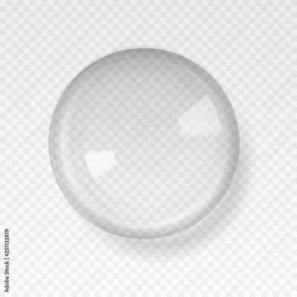 Transparent glass sphere with glares and highlights. Transparent glass sphere with glares and highlights.