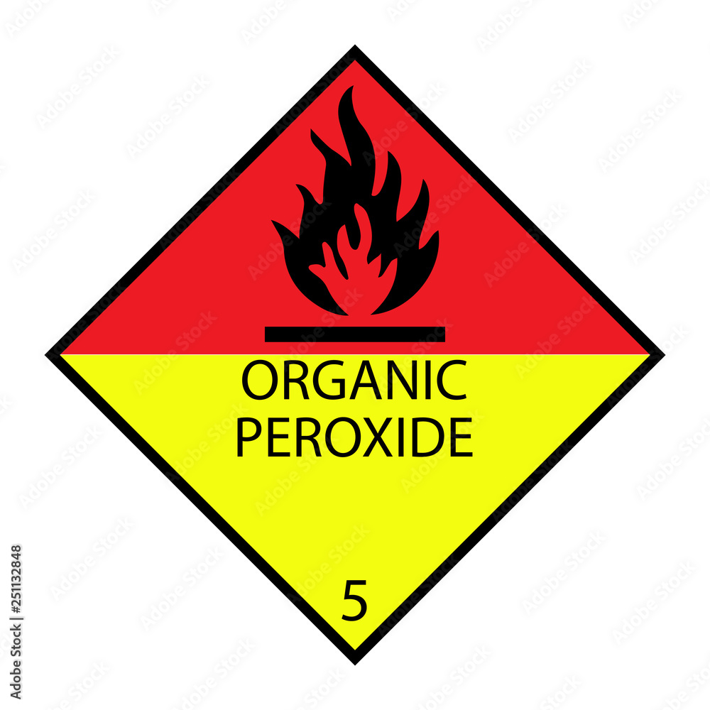 Organic peroxide vector sign symbol , Class 5.2 Organic peroxide vector sign symbol , Class 5.2
