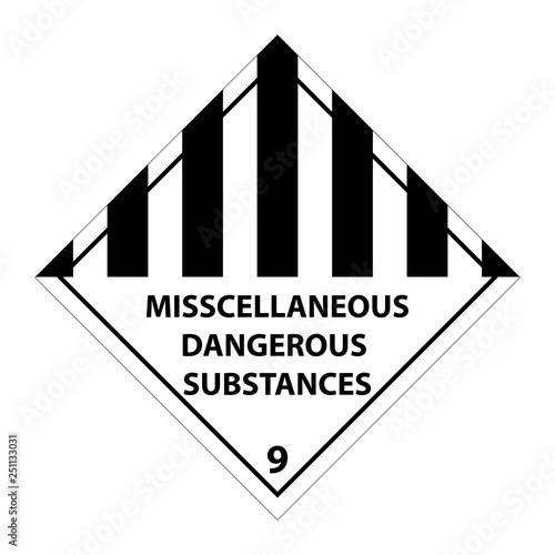 Standard Pictogam of miscellaneous dangerous substances, Warning sign of Globally Harmonized System (GHS) vector sign