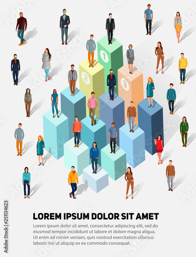 Businessman attention. Business people hire concept. Businessman of influence. Human resource and recruitment. Distinguished businessman. Search the employees on the project. Flat style. Flat design