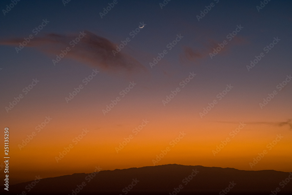 beautiful view on la gomera island and sky while sunset