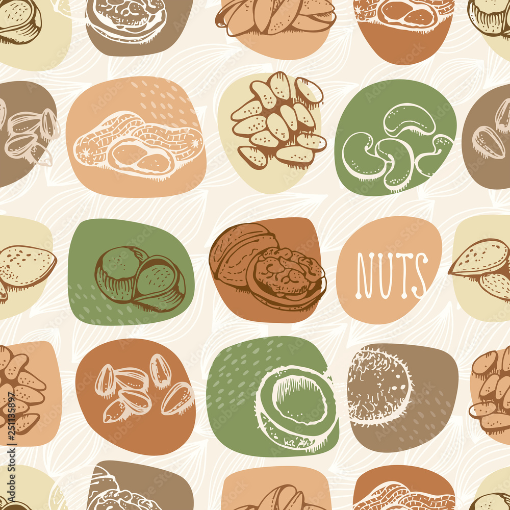Nuts vector pattern Nuts vector pattern