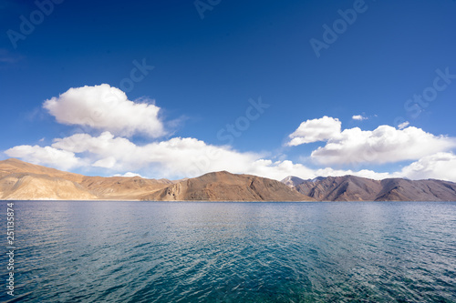 A view of Pangong Lake in Ladakh. Pangong lake or Pangong Tso It s one of the world s highest saltwater lakes.