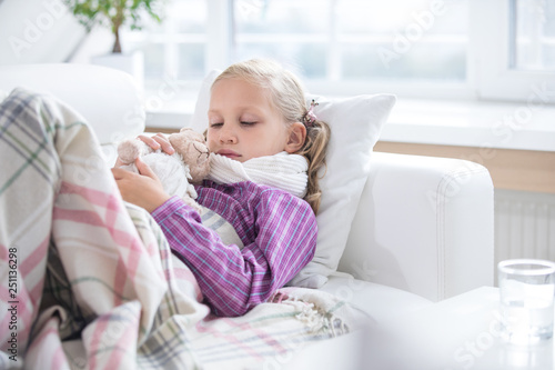 little girl is sick photo