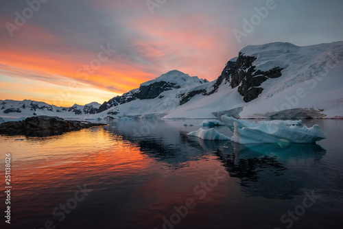 Harbour with iceberg in antarctica