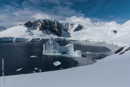 Harbour with iceberg in antarctica photo