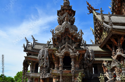 Pinnacle of a wooden Asian temple