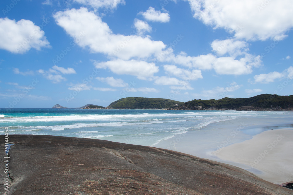 huge beach in Australia with blue ocean