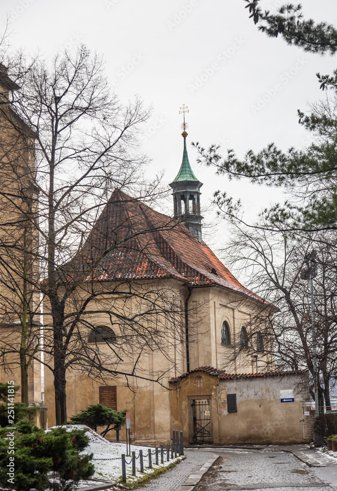 A small old stone chapel in Prague's highest city A small old stone chapel in Prague's highest city