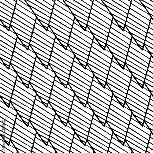 abstract doodle monochrome seamless pattern