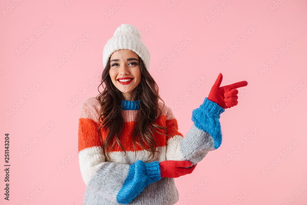 Beautiful young smiling woman wearing sweater Beautiful young smiling woman wearing sweater