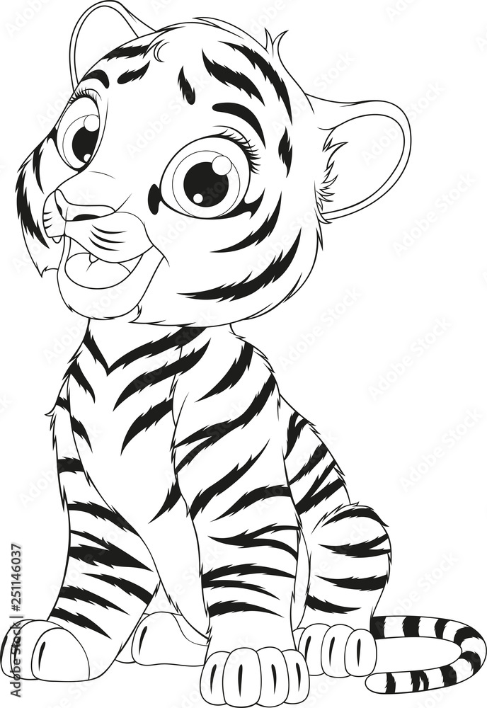 funny carttoon tiger coloring page Cute coloring pages, Animal coloring pages, C