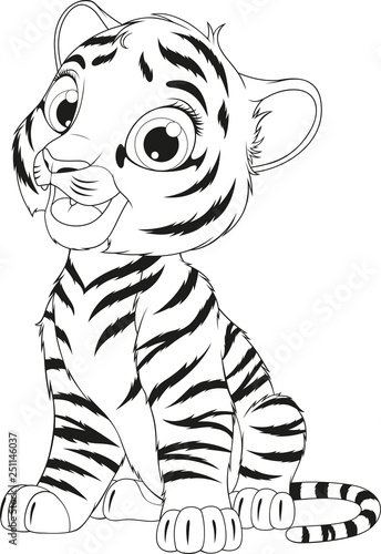 Funny cute tiger cub